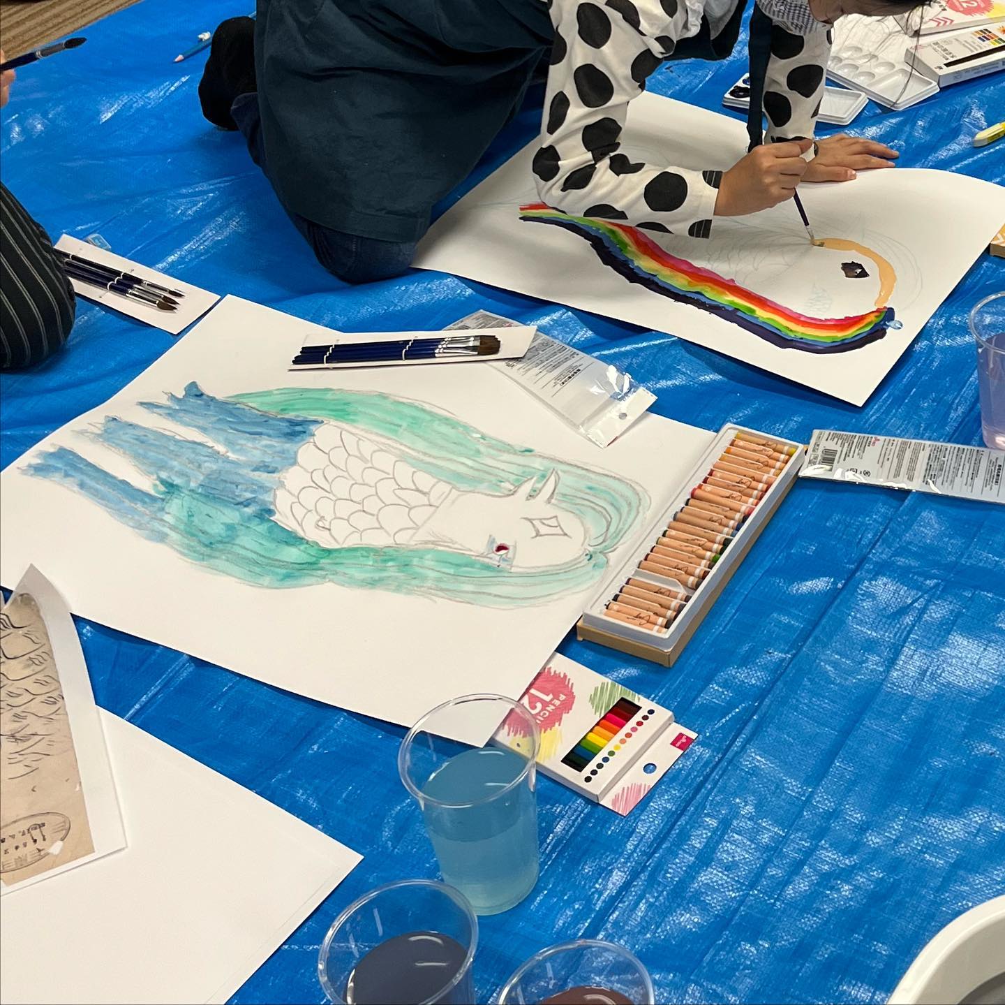 「アマビエを描こう」WS みどりアートパーク会議室